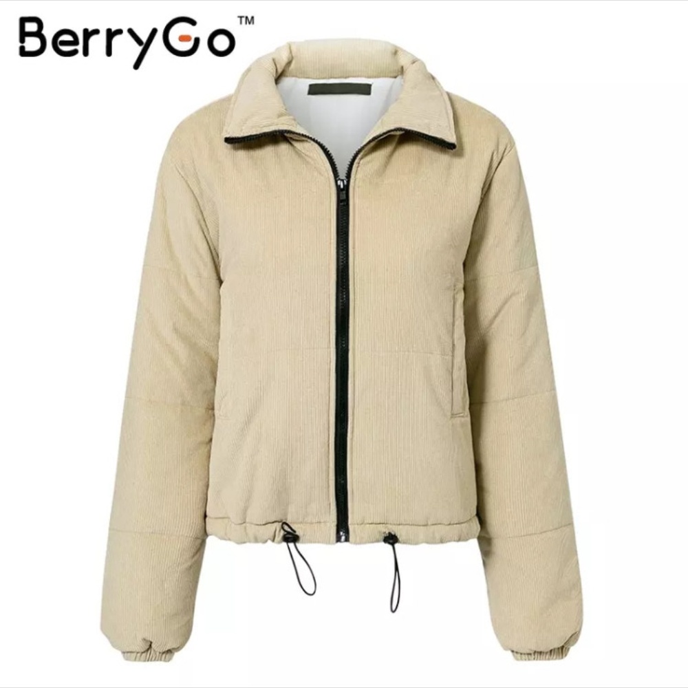 NWT Simplee beige bomber cotton coat - Picture 6 of 7